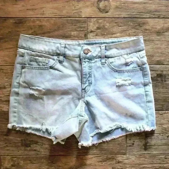 Sound Style light blue denim distressed shorts 6 - Picture 1 of 6